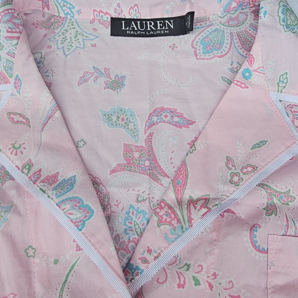 LAUREN Ralph Lauren Pink Pajama Set Women's Size XL Paisley Flowers NWT ($74.00) - Picture 7 of 14